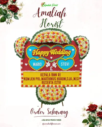 Karangan Papan Bunga Pernikahan di Gubeng